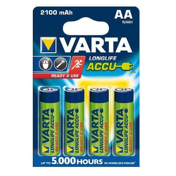 4x Varta Longlife Akkus 2100mAh f. Sony DSC-P71