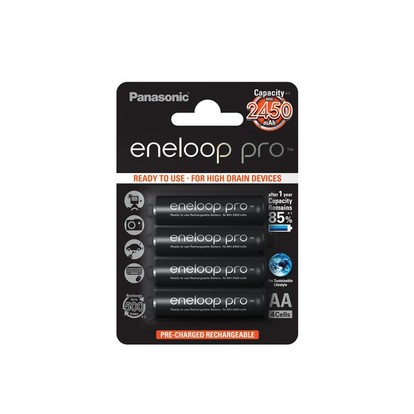 4x Panasonic eneloop Pro Akkus black f. Nikon Coolpix L25