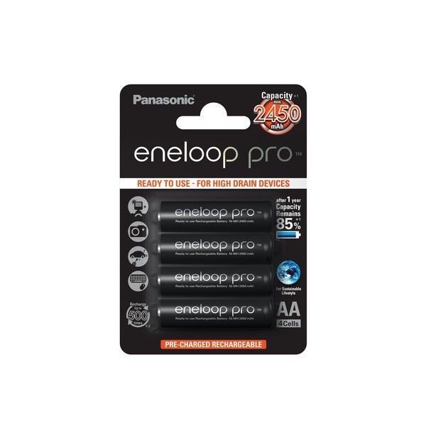 4x Panasonic eneloop Pro Akkus black f. Samsung D60