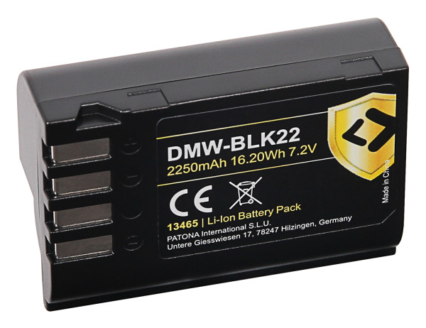 Akku Protect Serie f. DMW-BLK22, DMWBLK22 Temperaturbereich von -20° bis  + 90 °C