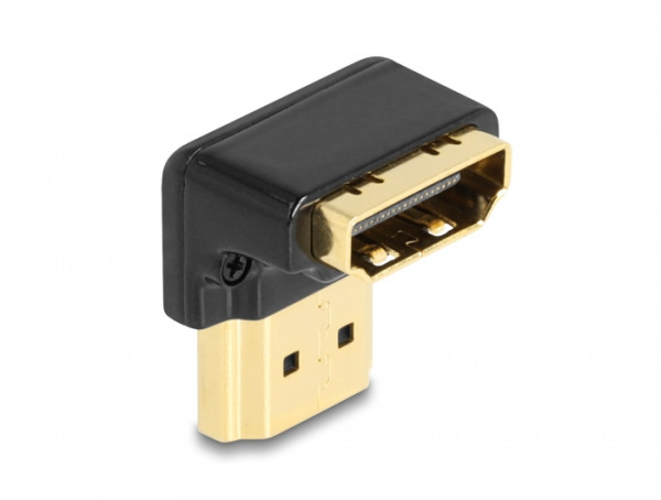 HDMI Adapter Stecker zu Buchse 90° unten gewinkelt 8K 60 Hz Metall